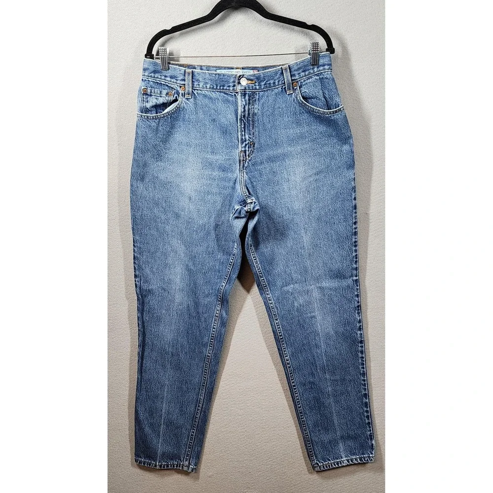 Vintage Levis 550 Relaxed Fit Tapered Leg Mom Jeans Size 16L High Rise Denim 90s